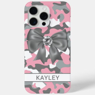 Coque Case-Mate iPhone Camouflage Personnalisé Rose Gris Brillante