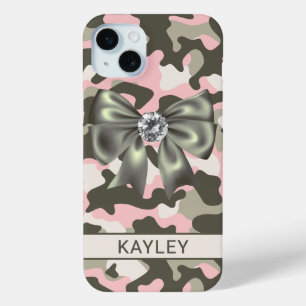 Coque Case-Mate iPhone Camouflage personnalisé rose vert brillant
