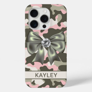 Coque Case-Mate iPhone Camouflage Personnalisé Rose Vert Brillante