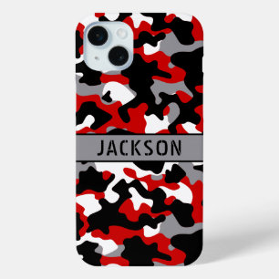 Coque Case-Mate iPhone Camouflage personnalisé rouge et noir
