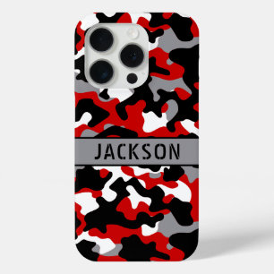 Coque Case-Mate iPhone Camouflage personnalisé rouge et noir