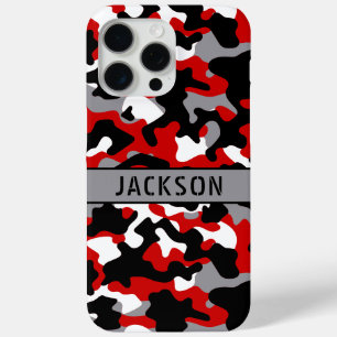 Coque Case-Mate iPhone Camouflage personnalisé rouge et noir