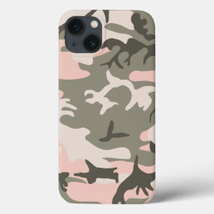 iPhone 13 Coque Camouflage rose