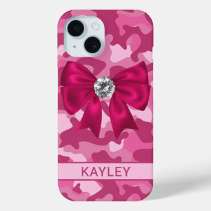 Coque Case-Mate iPhone Camouflage Rose Pailleté Personnalisé