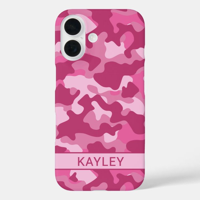 Coques Case-Mate iPhone Camouflage Rose Personnalisé (Verso)