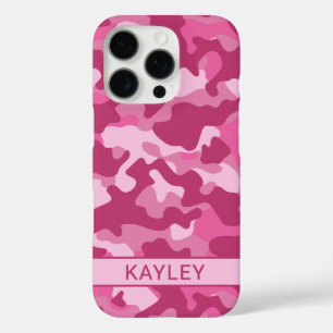 Coque iPhone 16 Pro Camouflage Rose Personnalisé