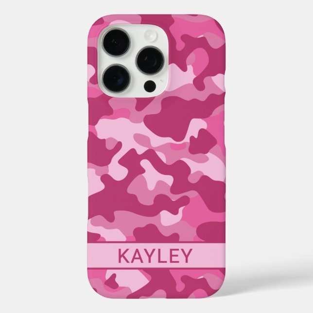 Coques Case-Mate iPhone Camouflage Rose Personnalisé (Verso)