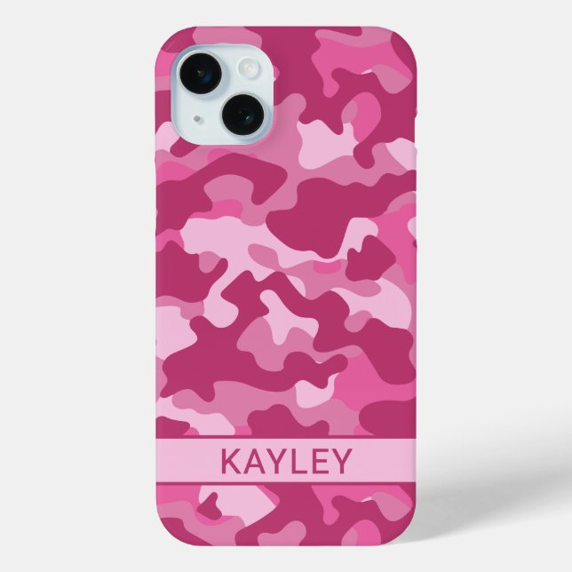 Coques Case-Mate iPhone Camouflage Rose Personnalisé (Verso)