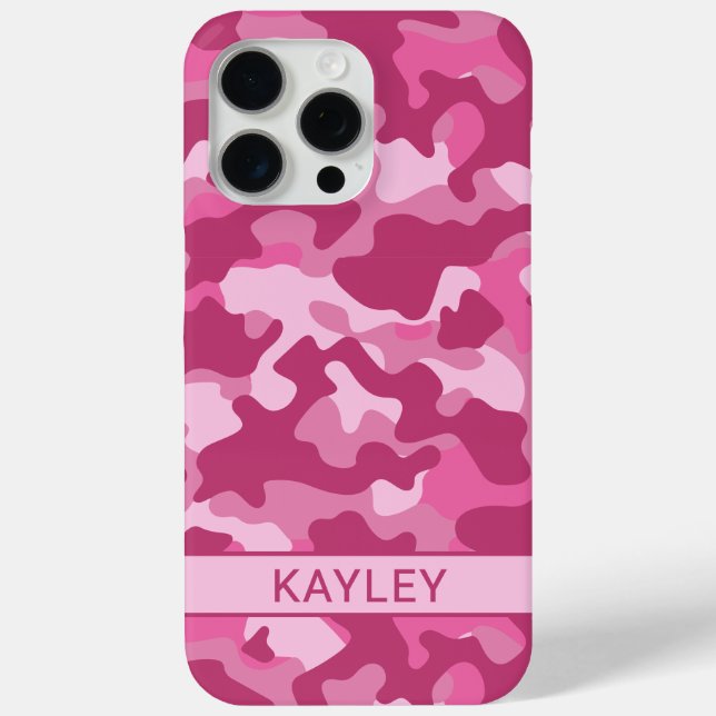 Coques Case-Mate iPhone Camouflage Rose Personnalisé (Verso)