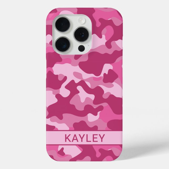 Coques Case-Mate iPhone Camouflage Rose Personnalisé (Verso)