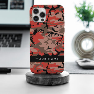 Coque Case-Mate iPhone Camouflage rouge et Brown Votre nom Personnalisez