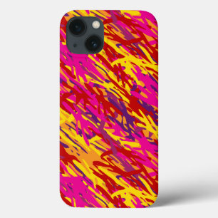 iPhone 13 Case Camouflage rouge et jaune