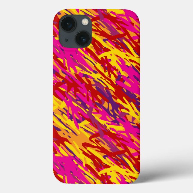 Coques Case-Mate iPhone Camouflage rouge et jaune (Verso)