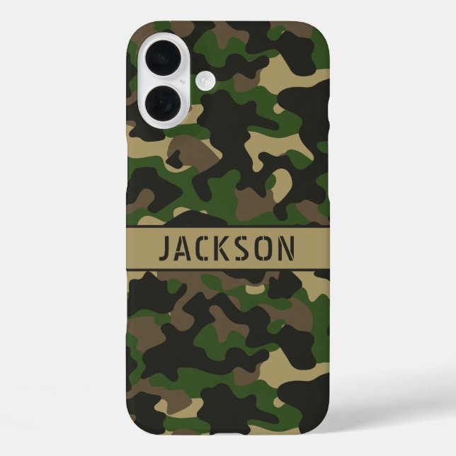 Coques Case-Mate iPhone Camouflage Vert Marron Personnalisé (Verso)