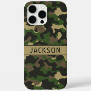 Coque iPhone 16 Pro Max Camouflage Vert Marron Personnalisé