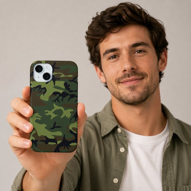 Coques Case-Mate iPhone Camouflage Vert Militaire iPhone 15 Plus (Military Green Camouflage Case-Mate iPhone Case)