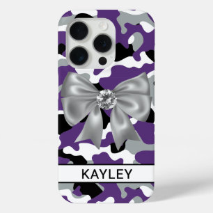 Coque Case-Mate iPhone Camouflage Violet Noir Personnalisé Brillamment