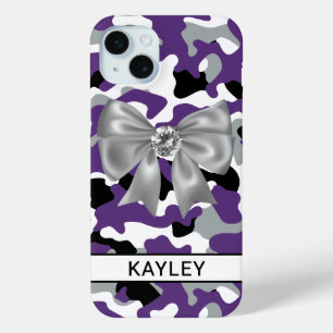 Coque Case-Mate iPhone Camouflage Violet Noir Personnalisé Brillante