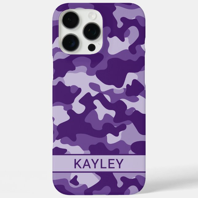 Coques Case-Mate iPhone Camouflage Violet Personnalisé (Verso)