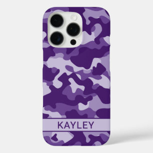 Coque iPhone 16 Pro Camouflage Violet Personnalisé