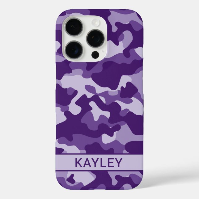 Coques Case-Mate iPhone Camouflage Violet Personnalisé (Verso)