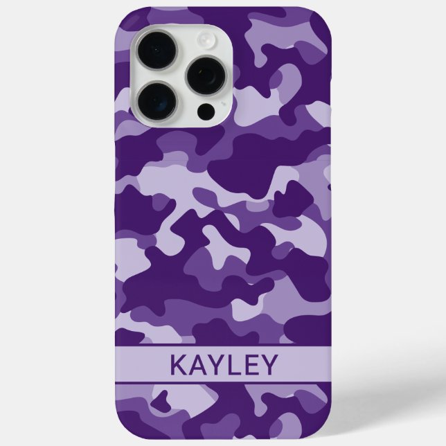 Coques Case-Mate iPhone Camouflage Violet Personnalisé (Verso)