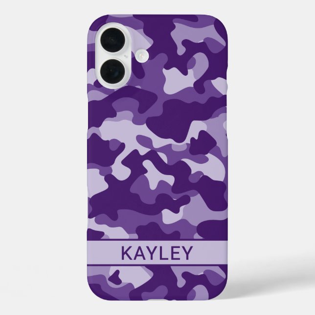 Coques Case-Mate iPhone Camouflage Violet Personnalisé (Verso)