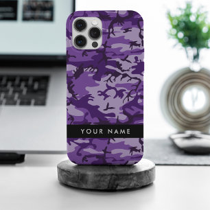 Coque Case-Mate iPhone Camouflage violet Votre nom Personnalisez