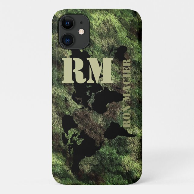 Coques Case-Mate iPhone camouflaged military world map name (Dos)