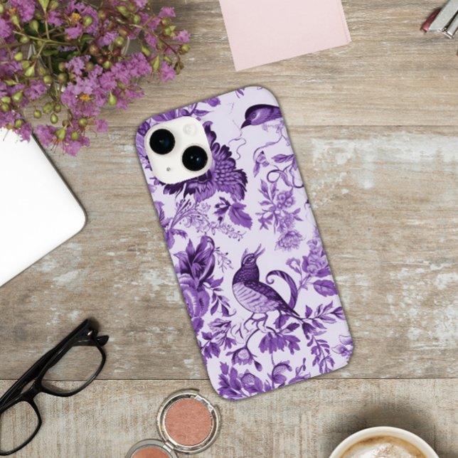 Coques Case-Mate iPhone Campagne française Toile de Jouy Purple (Créateur téléchargé)