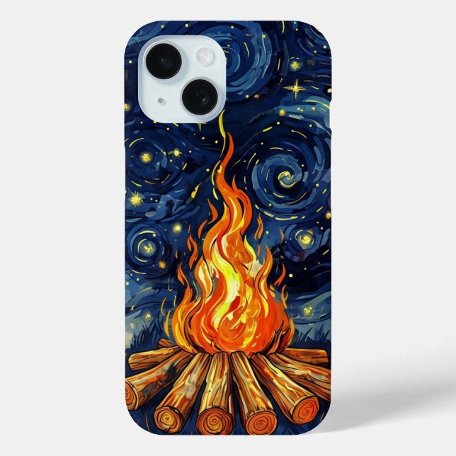 Coques Case-Mate iPhone Campfire Van Gogh Style (Verso)