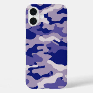 Coque Pour iPhone 16 Plus Camping Chasse Camping Camouflage bleu