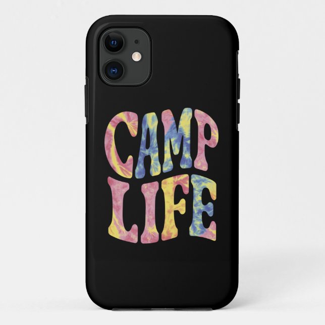 Coques Case-Mate iPhone Camping Filles d'été Camp Life Tie-Die Rétro  (Dos)