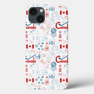 iPhone 13 Case Canada Symbols Pattern