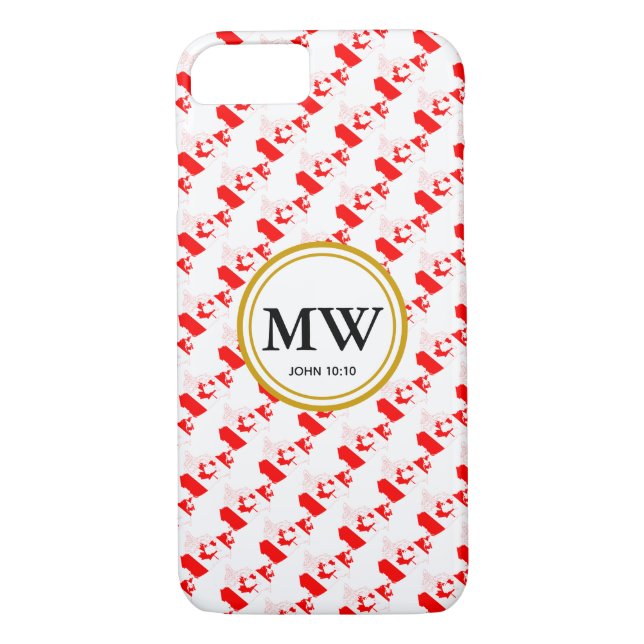 Coques Case-Mate iPhone CANADA Vie abondante Écriture chrétienne Monogramm (Dos)