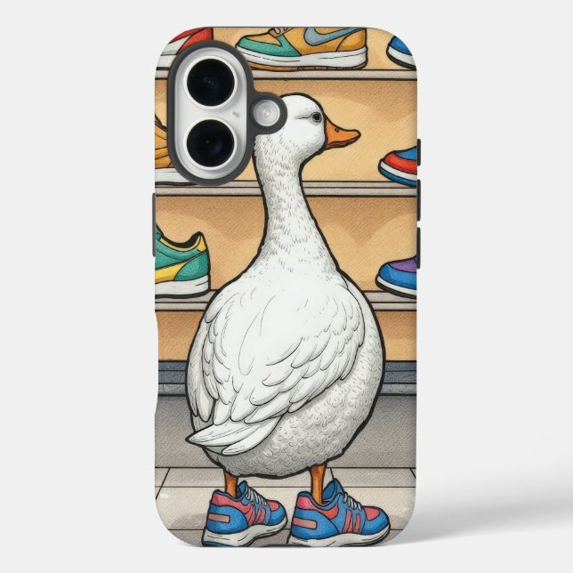 Coques Case-Mate iPhone Canard blanc faisant du lèche-vitrines pour des ba (Verso)