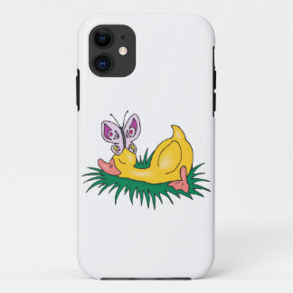 Coque Case-Mate iPhone canard couché mignon et papillon