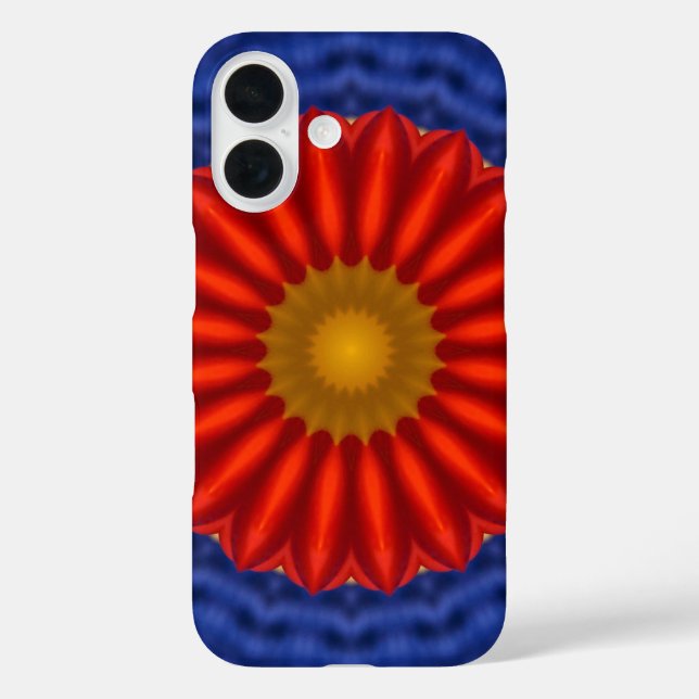 Coques Case-Mate iPhone Canard sur fond bleu avec kaléidoscope rouge (Verso)