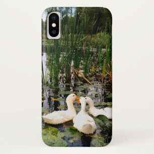 Case-Mate iPhone Case Canards blancs, caleçons, cattails, lac