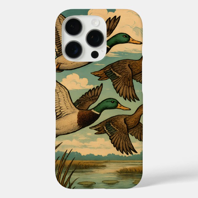 Coques Case-Mate iPhone Canards colverts en vol, art faunique (Verso)