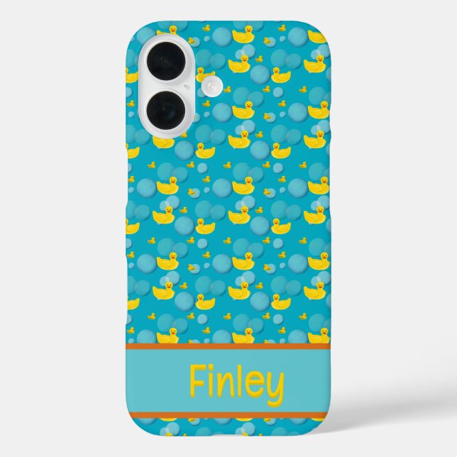Coques Case-Mate iPhone Canards en caoutchouc et motif de bulles (Verso)