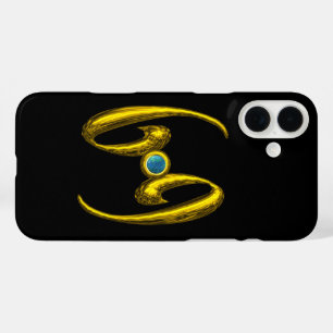 Coques iPhone 16 Plus CANCER DE SIGNE D'OR ZODIAC Bleu Opale Gemstone No