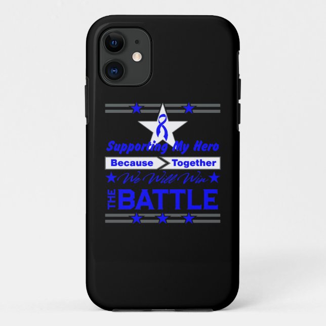 Coques Case-Mate iPhone Cancer du colon soutenant mon héros (Dos)