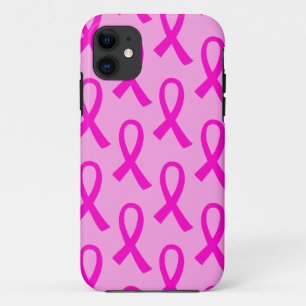Coque iPhone 11 Cancer du sein Motif à ruban rose chaud
