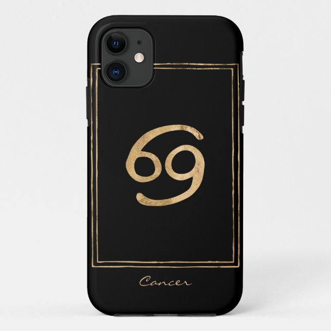 Coques Case-Mate iPhone Cancer le crabe martelé or zodiaque anniversaire (Dos)