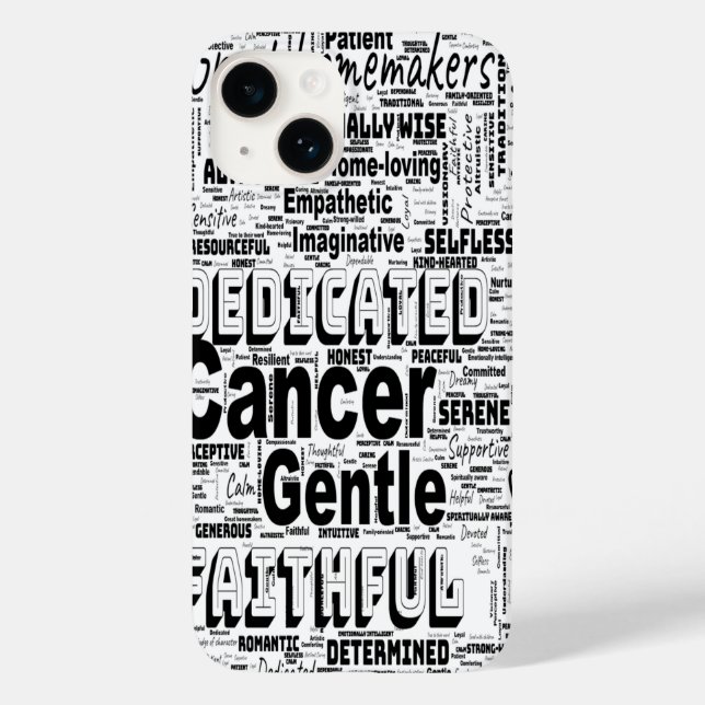 Coques Case-Mate iPhone Cancer Zodiac Word Cloud Inspiration Téléphone Cas (Verso)