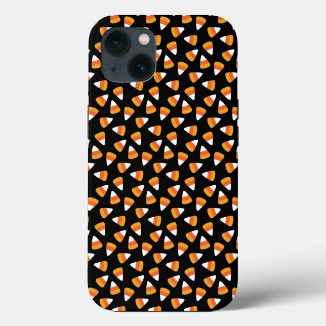 Coques Case-Mate iPhone Candy Corn Halloween noir et orange (Verso)