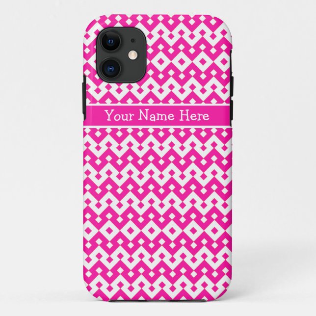 Coques Case-Mate iPhone Candy Motif géométrique islamique rose et blanc (Dos)