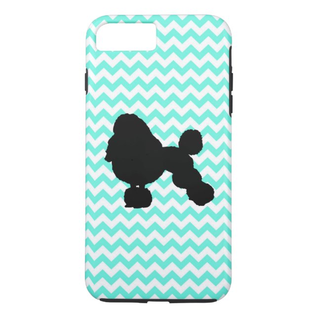 Coques Case-Mate iPhone Caniche Au Chevron Bleu Léger (Dos)