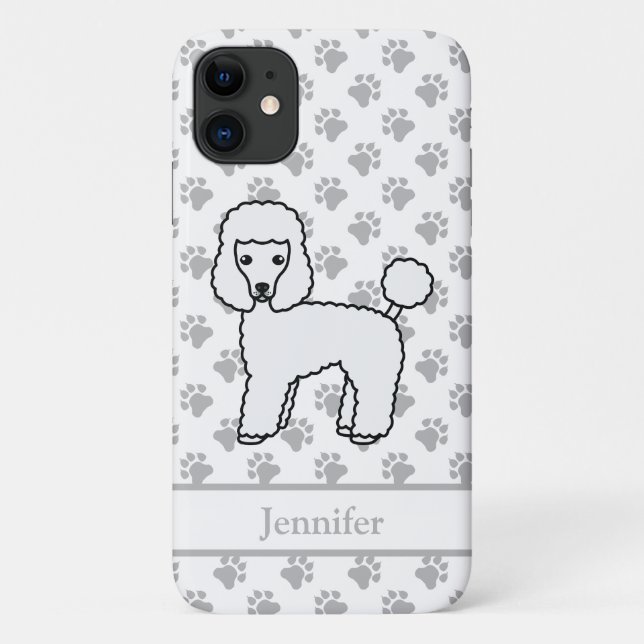 Coques Case-Mate iPhone Caniche jouet blanc Chien de dessin animé mignon & (Dos)